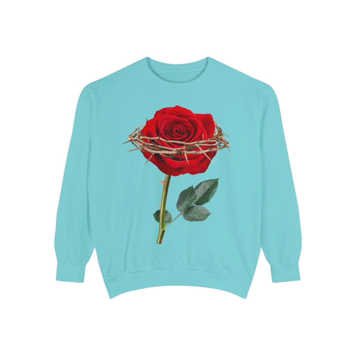 ROSE AND CROWN Sweatshirt, Vintage Floral Apparel