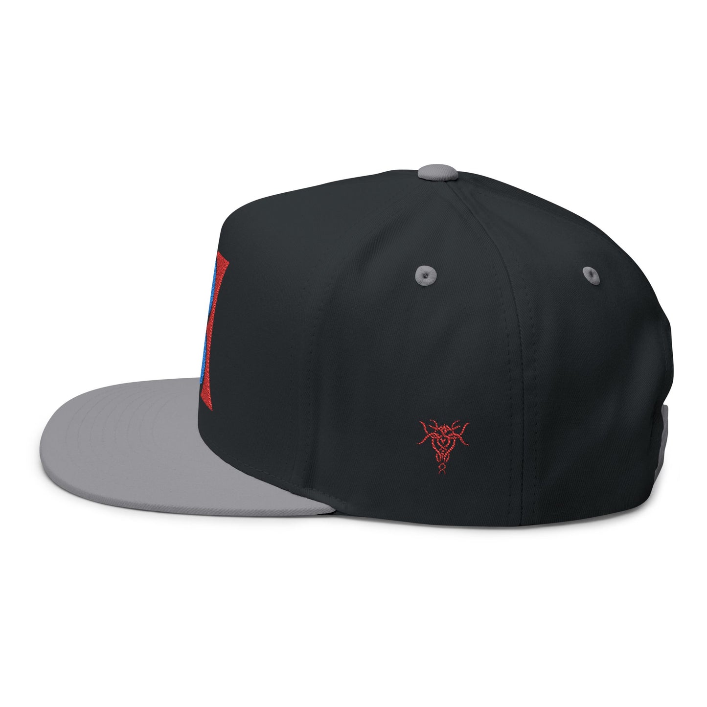 H-cap LOGO Embroidered Flat Bill Cap, Streetwear Accessory