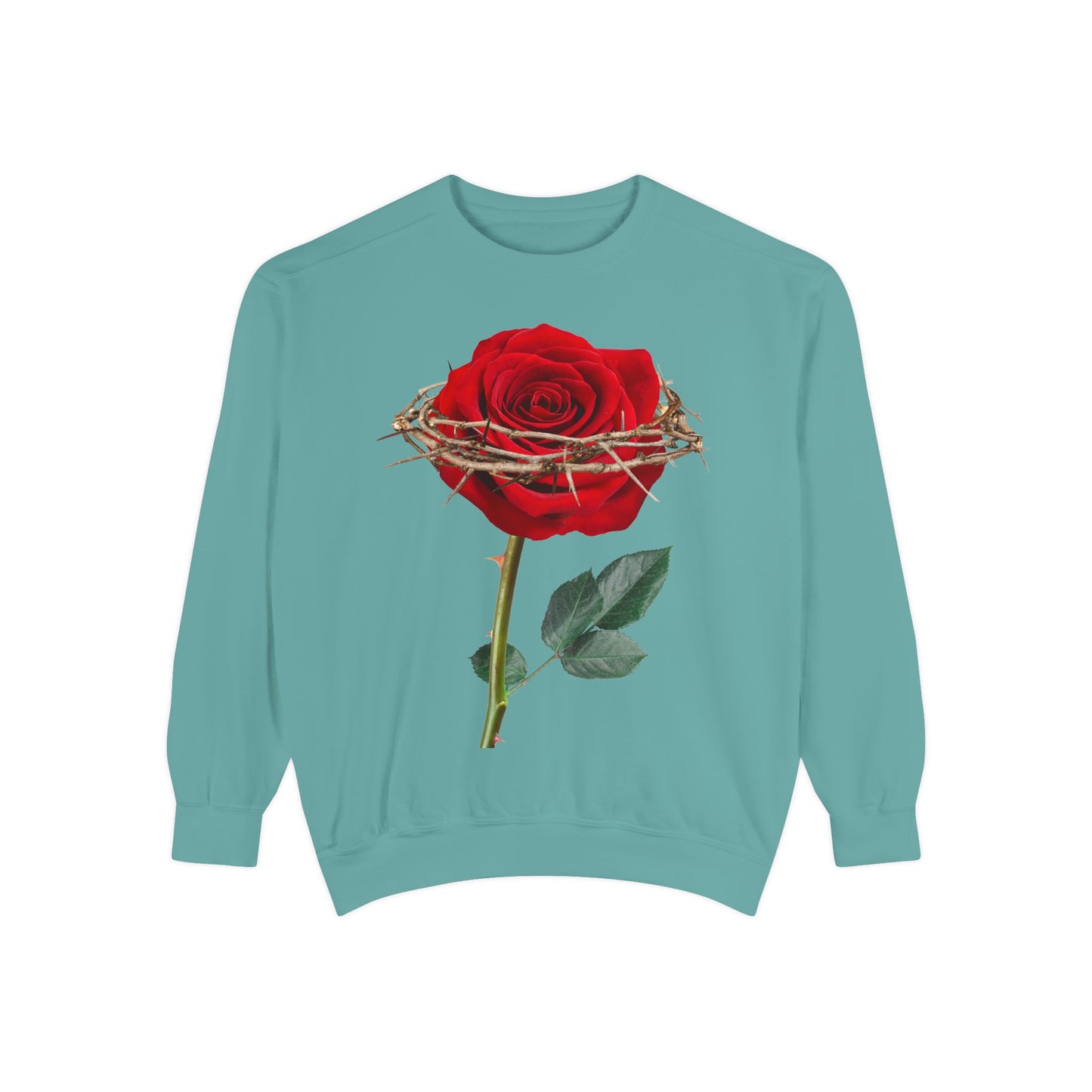 ROSE AND CROWN Sweatshirt, Vintage Floral Apparel