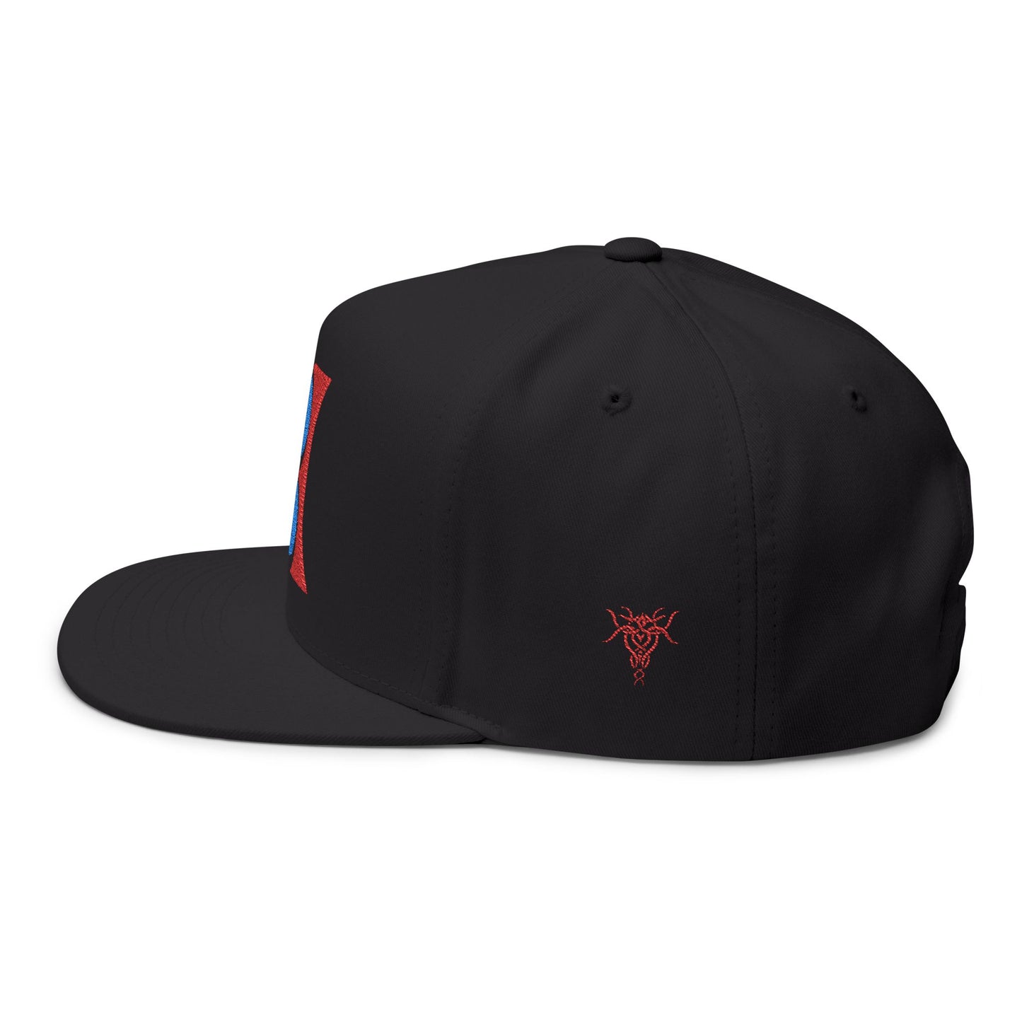 H-cap LOGO Embroidered Flat Bill Cap, Streetwear Accessory