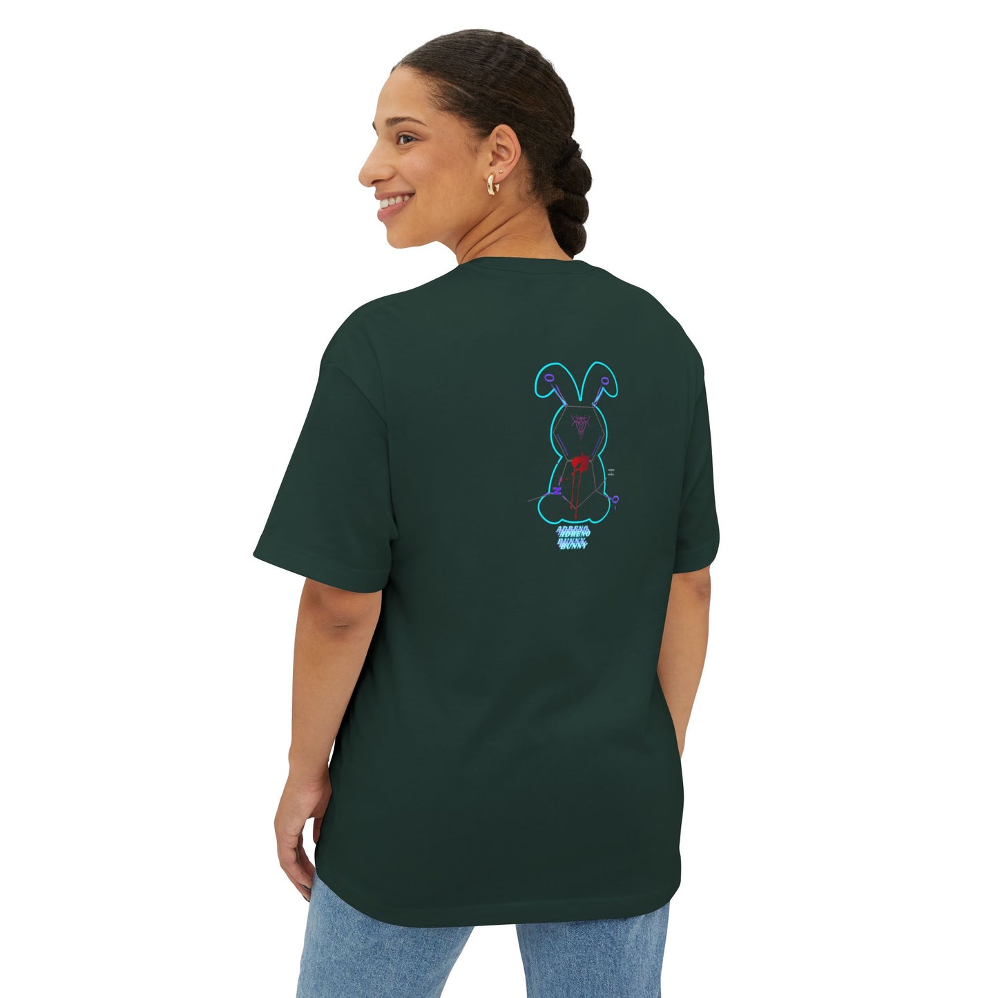 ADRENO BUNNY, Graphic Tee, Unisex Oversized Tee