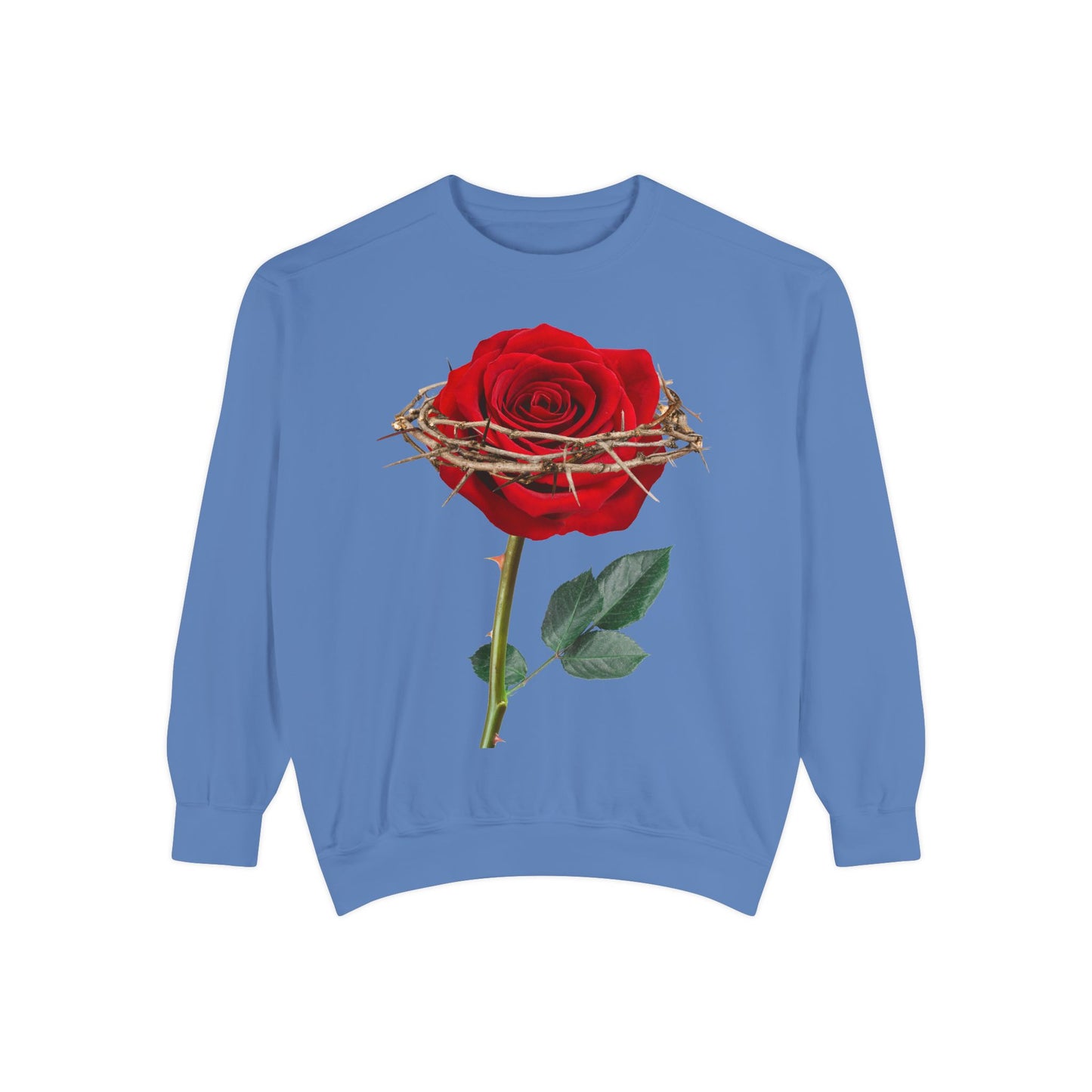 ROSE AND CROWN Sweatshirt, Vintage Floral Apparel