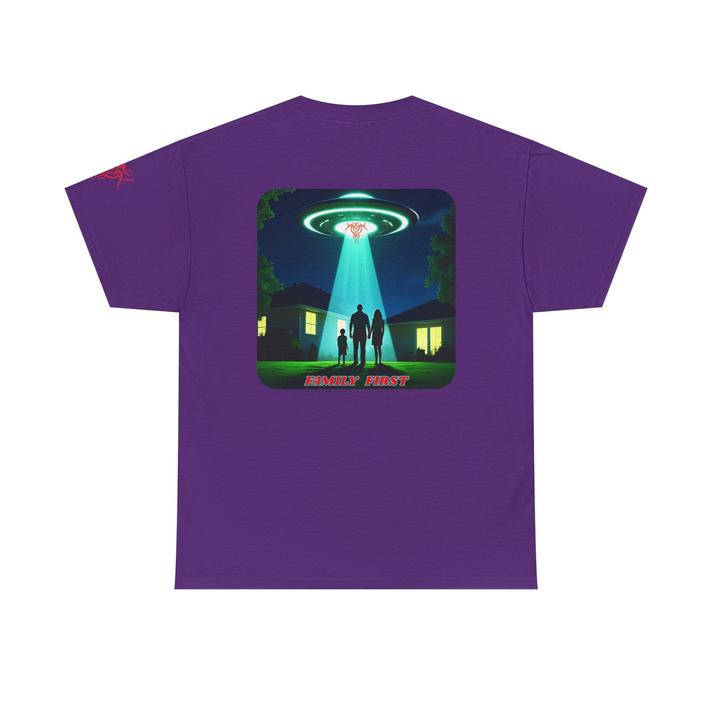 FAMILY FIRST, Retro UFO Graphic Tee - Cool T-Shirt for Sci-Fi Lovers,