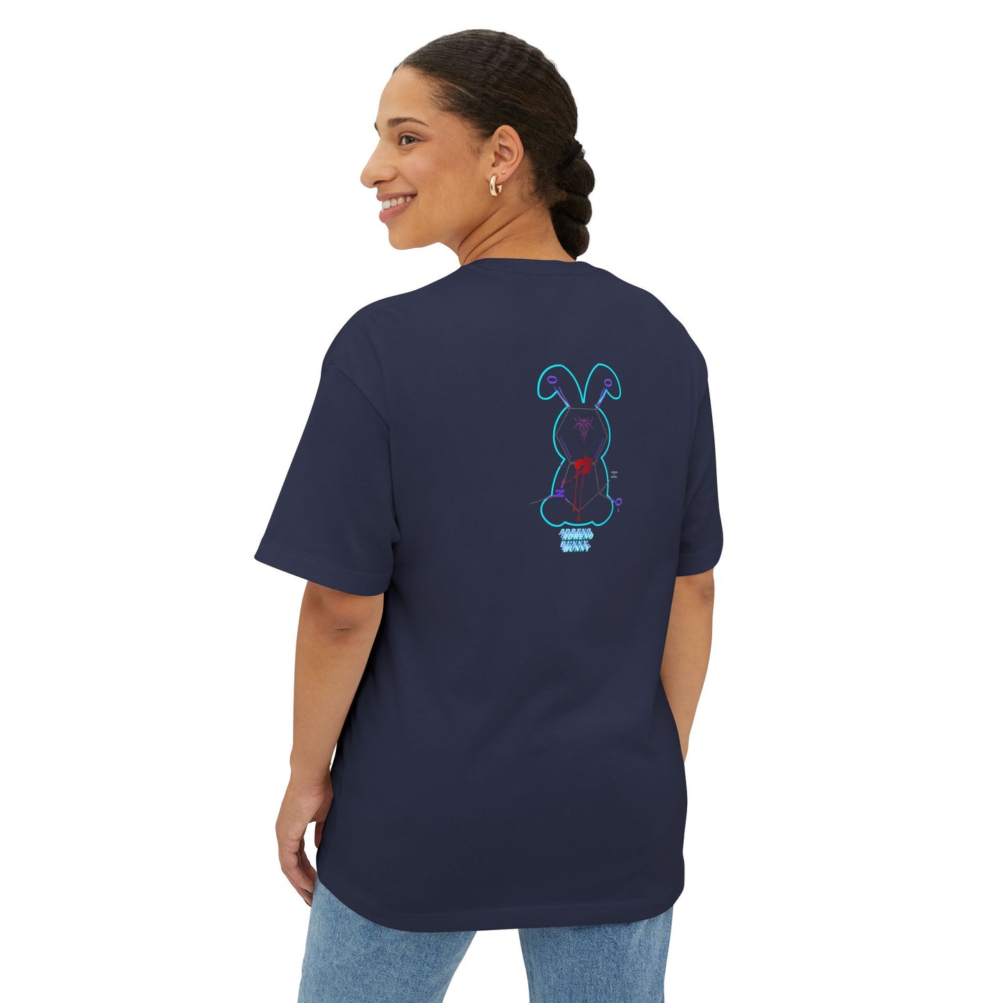 ADRENO BUNNY, Graphic Tee, Unisex Oversized Tee