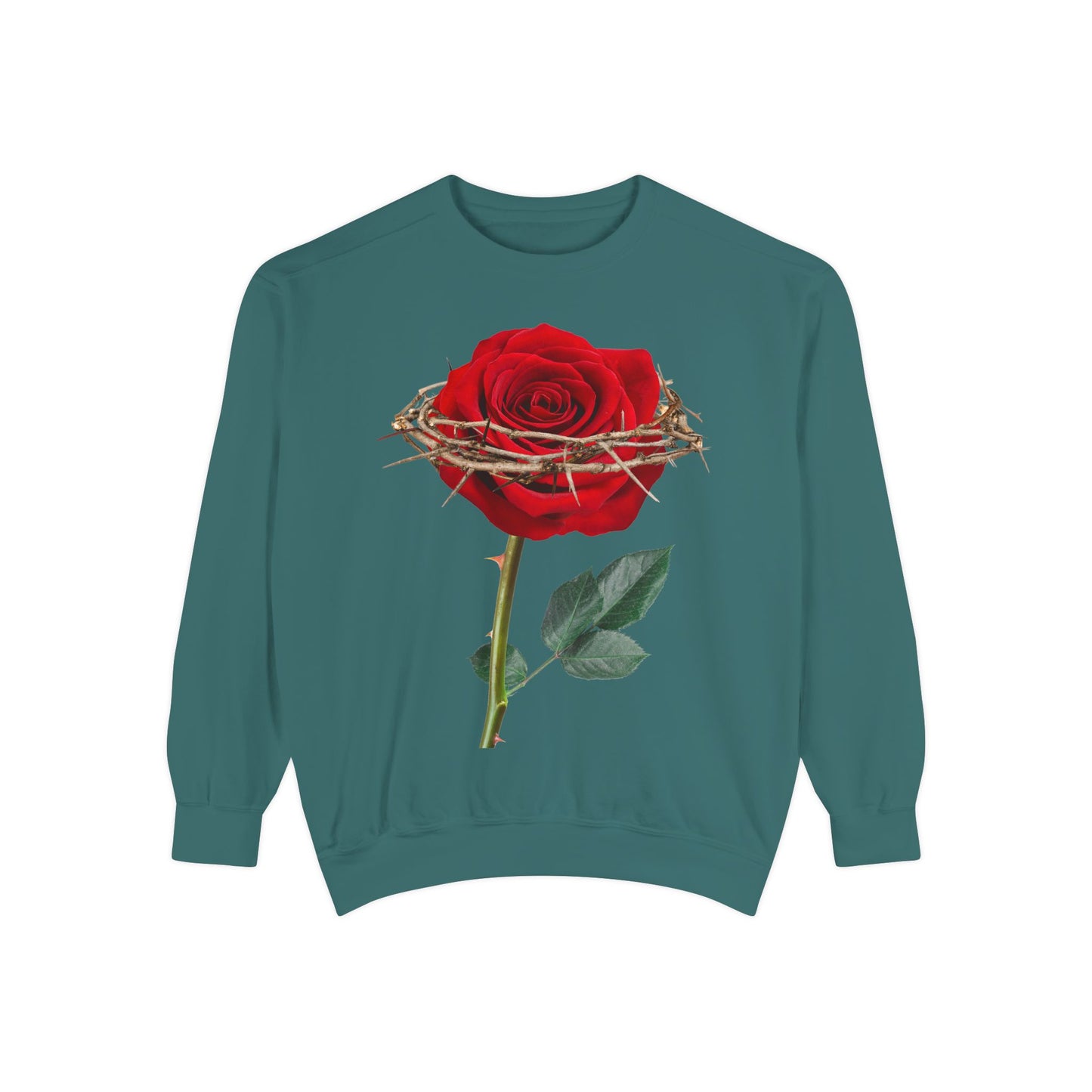 ROSE AND CROWN Sweatshirt, Vintage Floral Apparel