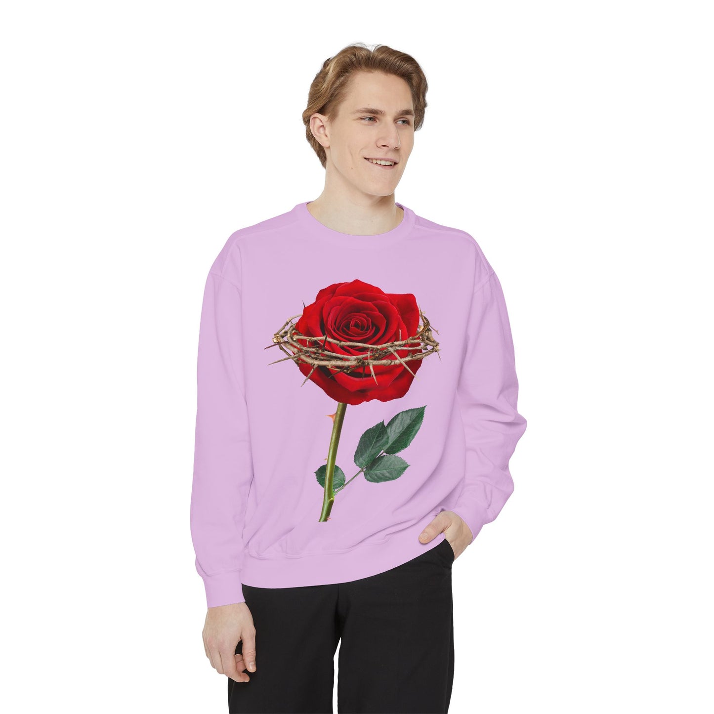 ROSE AND CROWN Sweatshirt, Vintage Floral Apparel
