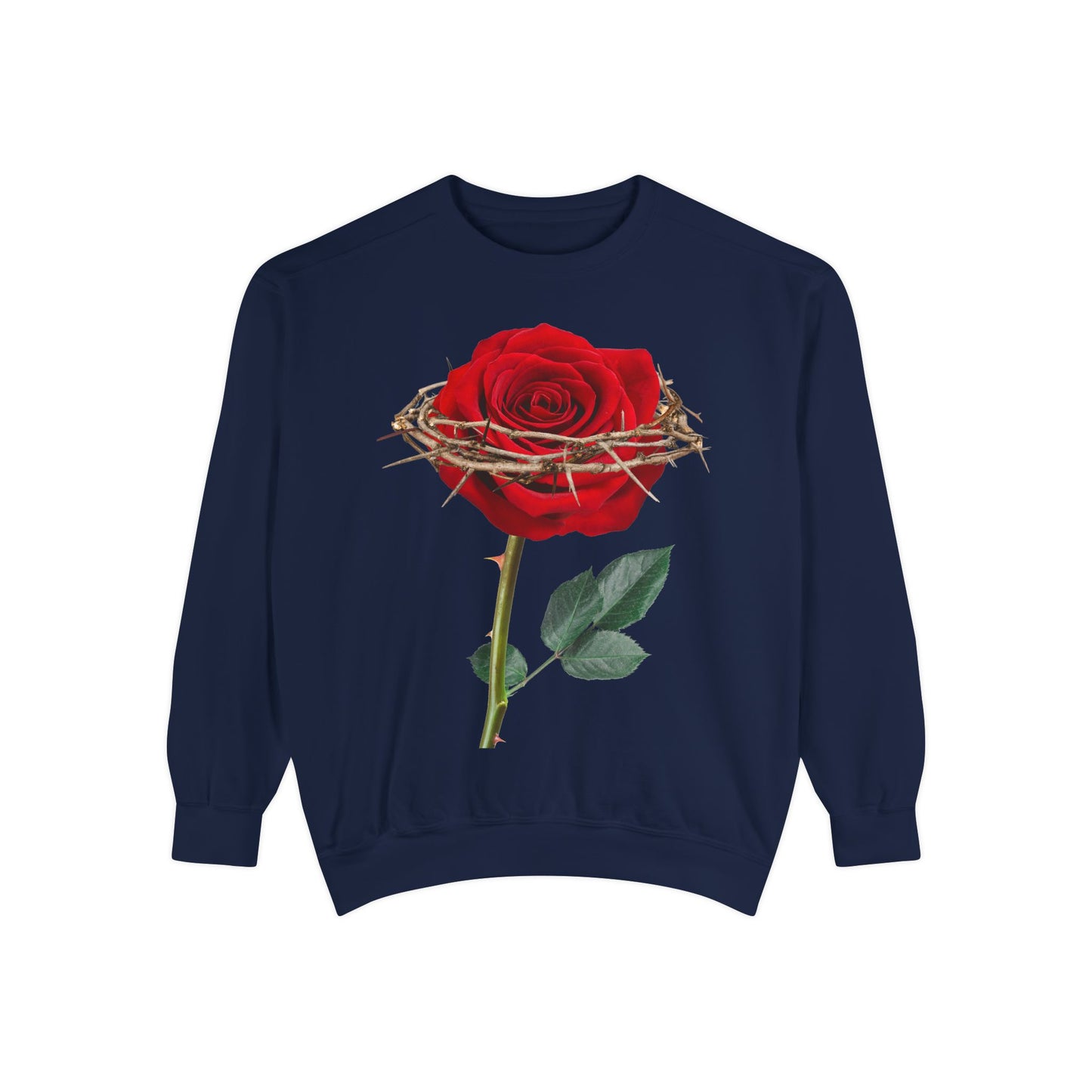 ROSE AND CROWN Sweatshirt, Vintage Floral Apparel