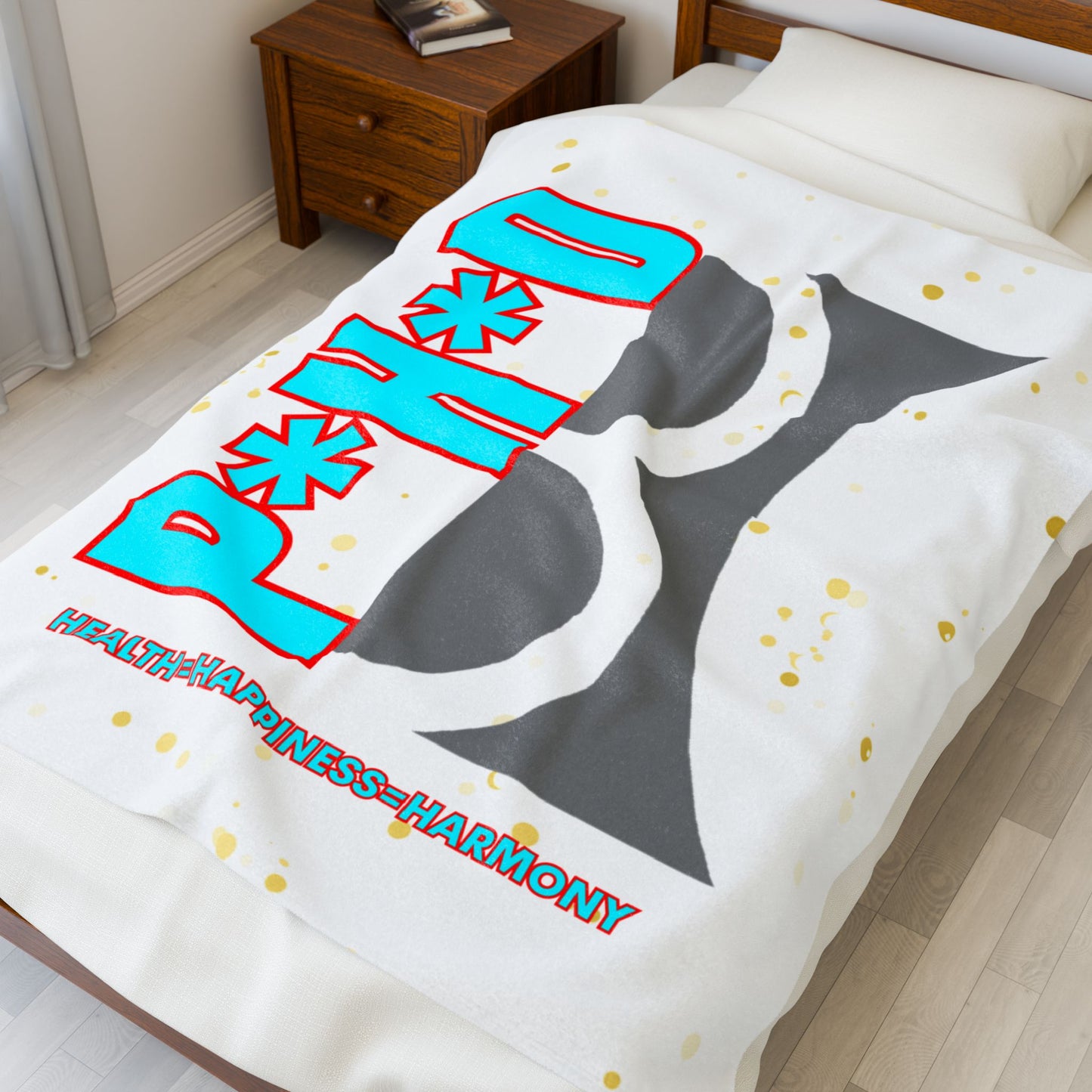 P*H*D VELVETEEN PLUSH BLANKET - Cozy Throw, Soft Comfort, Gift for Wellness, Home Decor, Self-Care