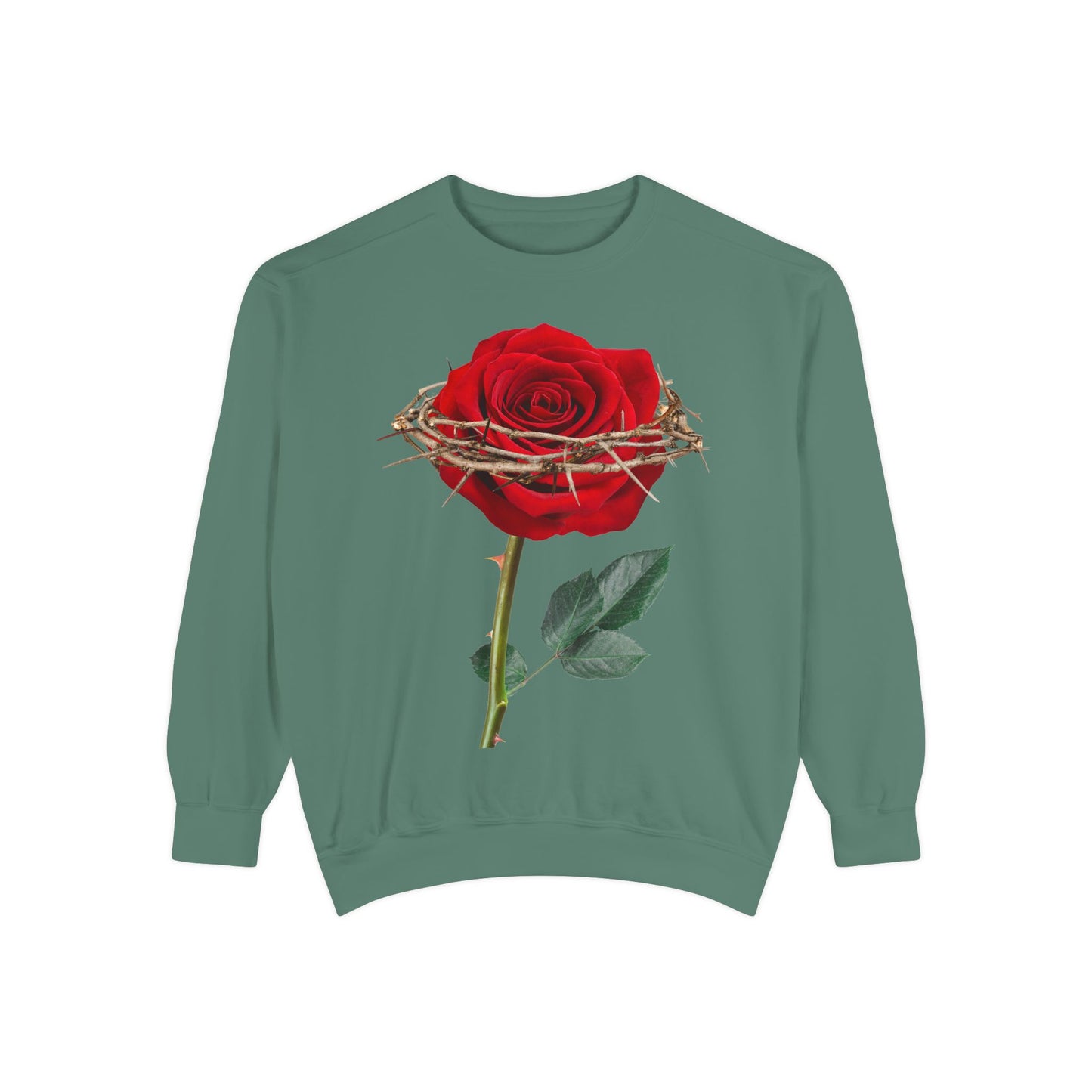 ROSE AND CROWN Sweatshirt, Vintage Floral Apparel