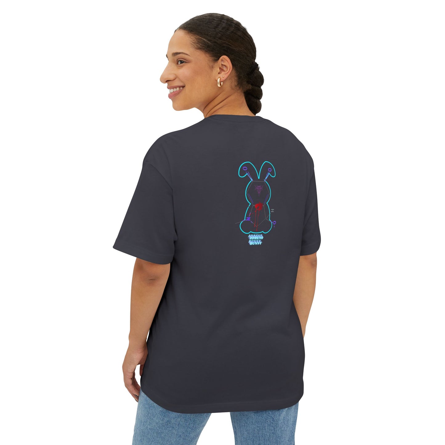 ADRENO BUNNY, Graphic Tee, Unisex Oversized Tee