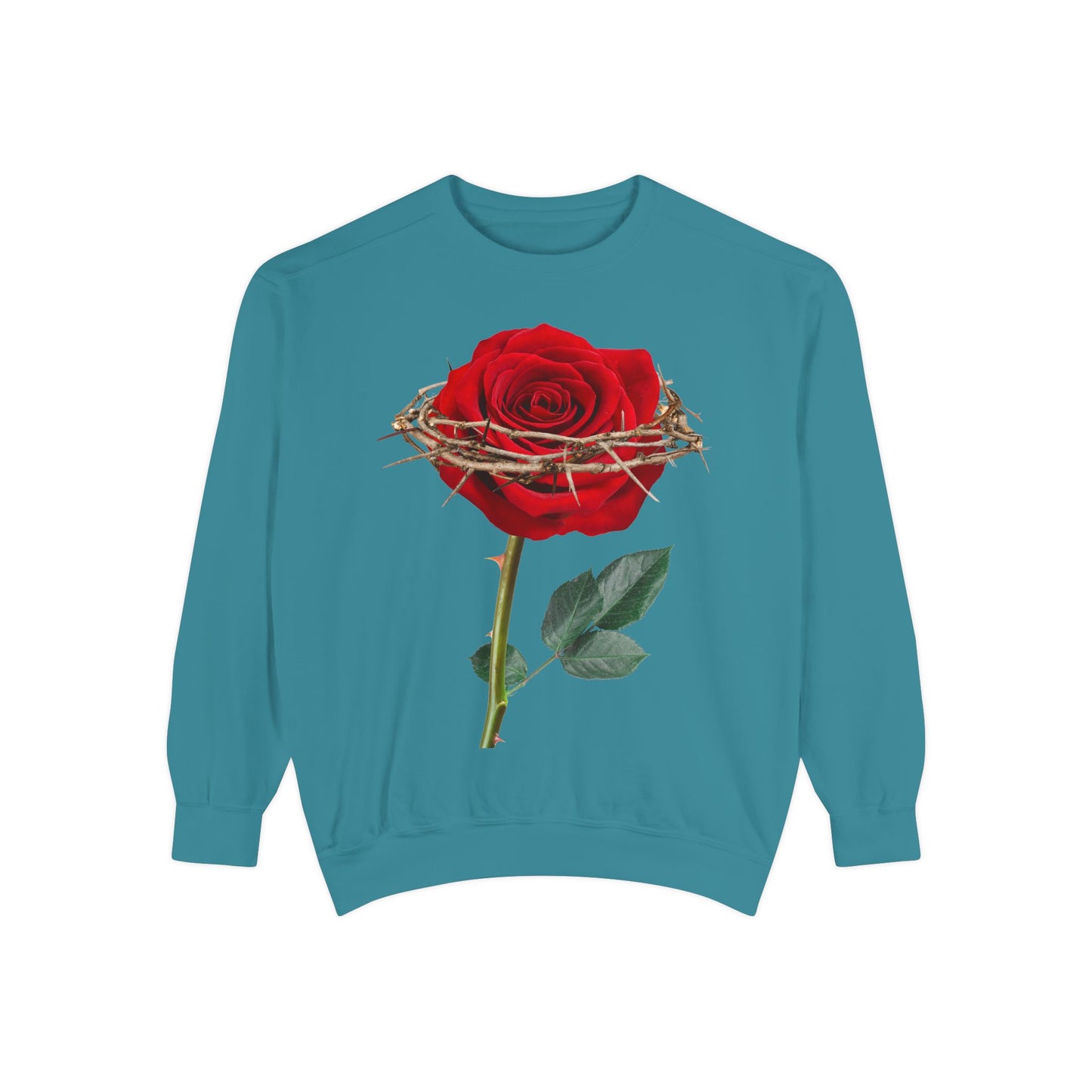 ROSE AND CROWN Sweatshirt, Vintage Floral Apparel