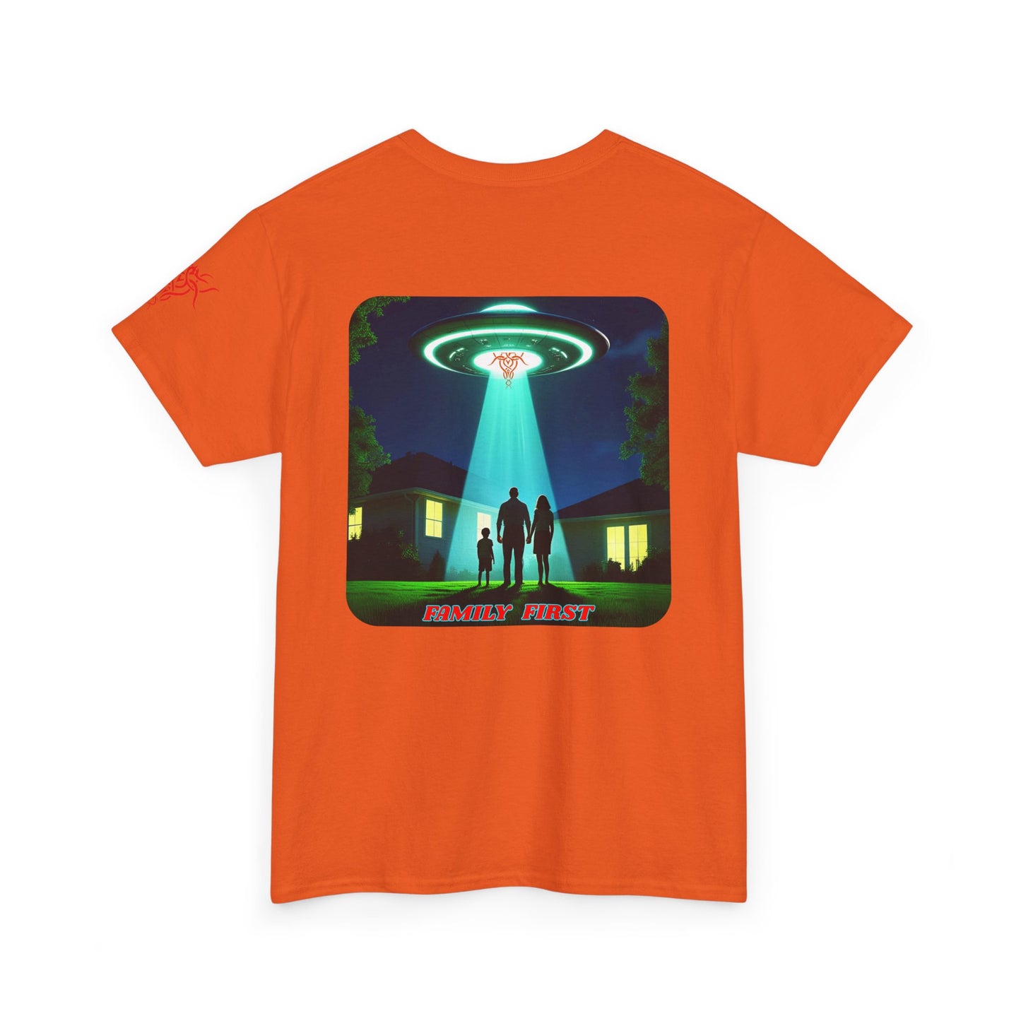 FAMILY FIRST, Retro UFO Graphic Tee - Cool T-Shirt for Sci-Fi Lovers,
