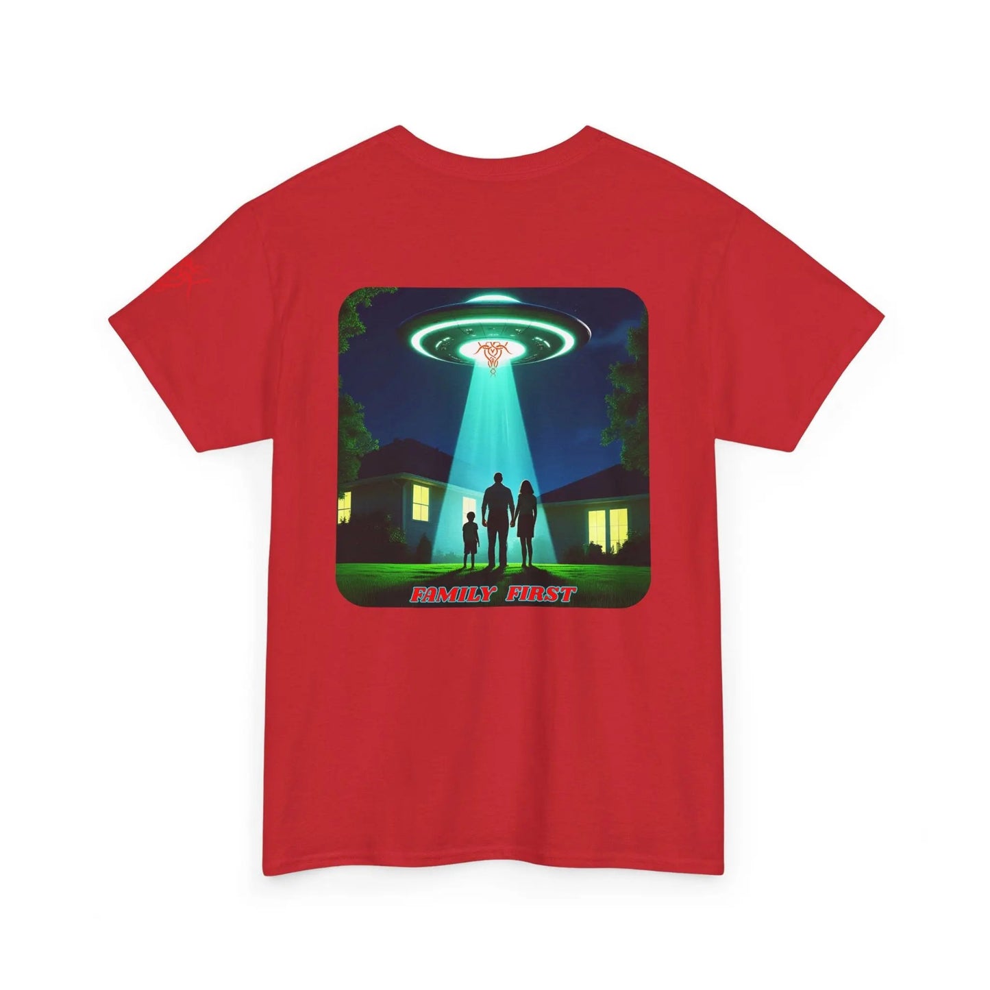 FAMILY FIRST, Retro UFO Graphic Tee - Cool T-Shirt for Sci-Fi Lovers, Printify