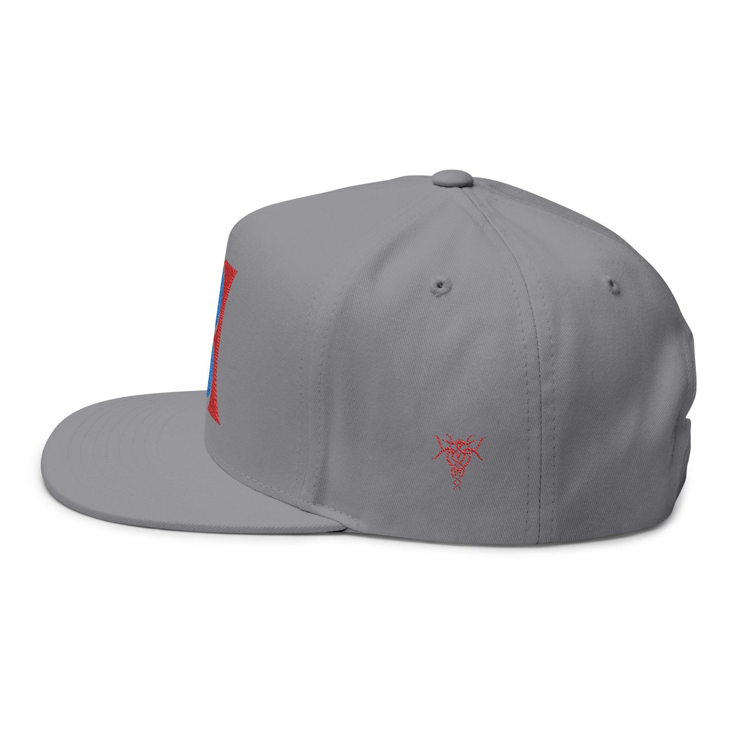 H-cap LOGO Embroidered Flat Bill Cap, Streetwear Accessory