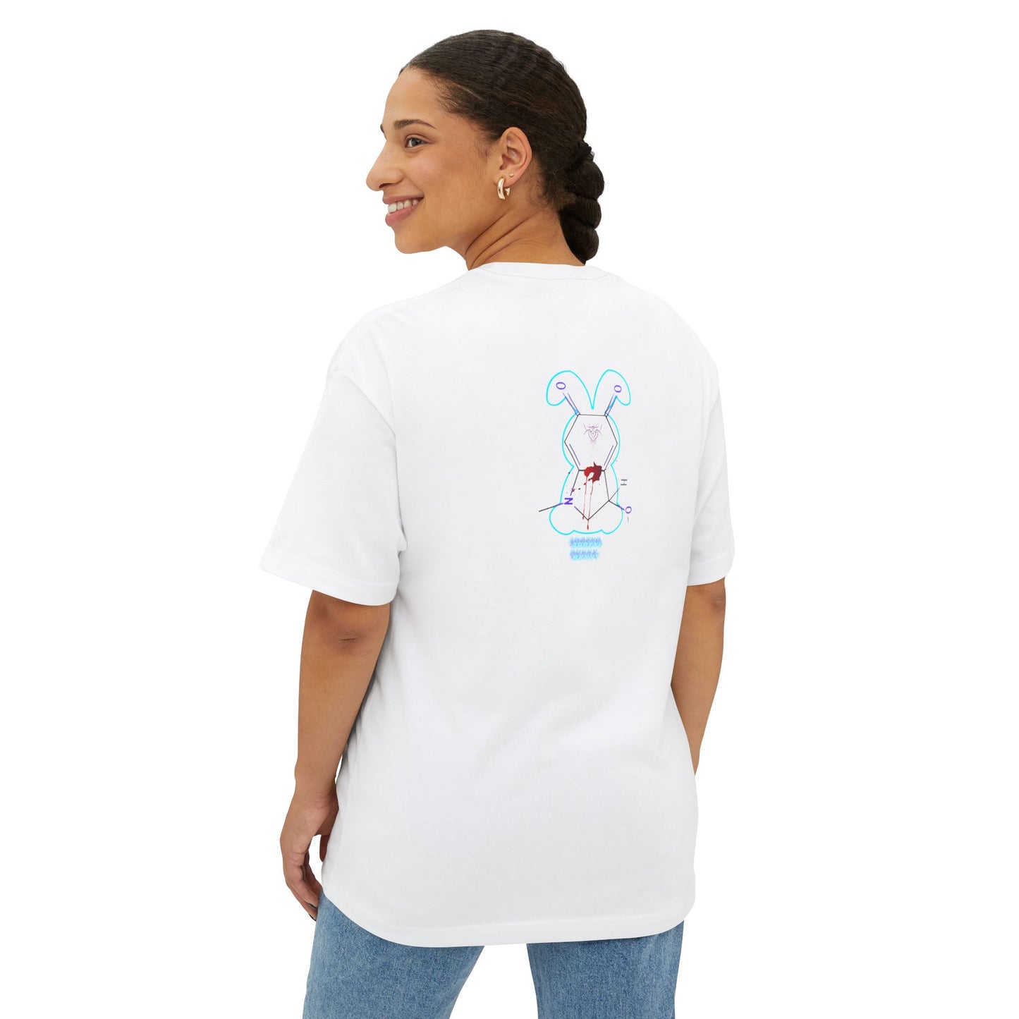 ADRENO BUNNY, Graphic Tee, Unisex Oversized Tee