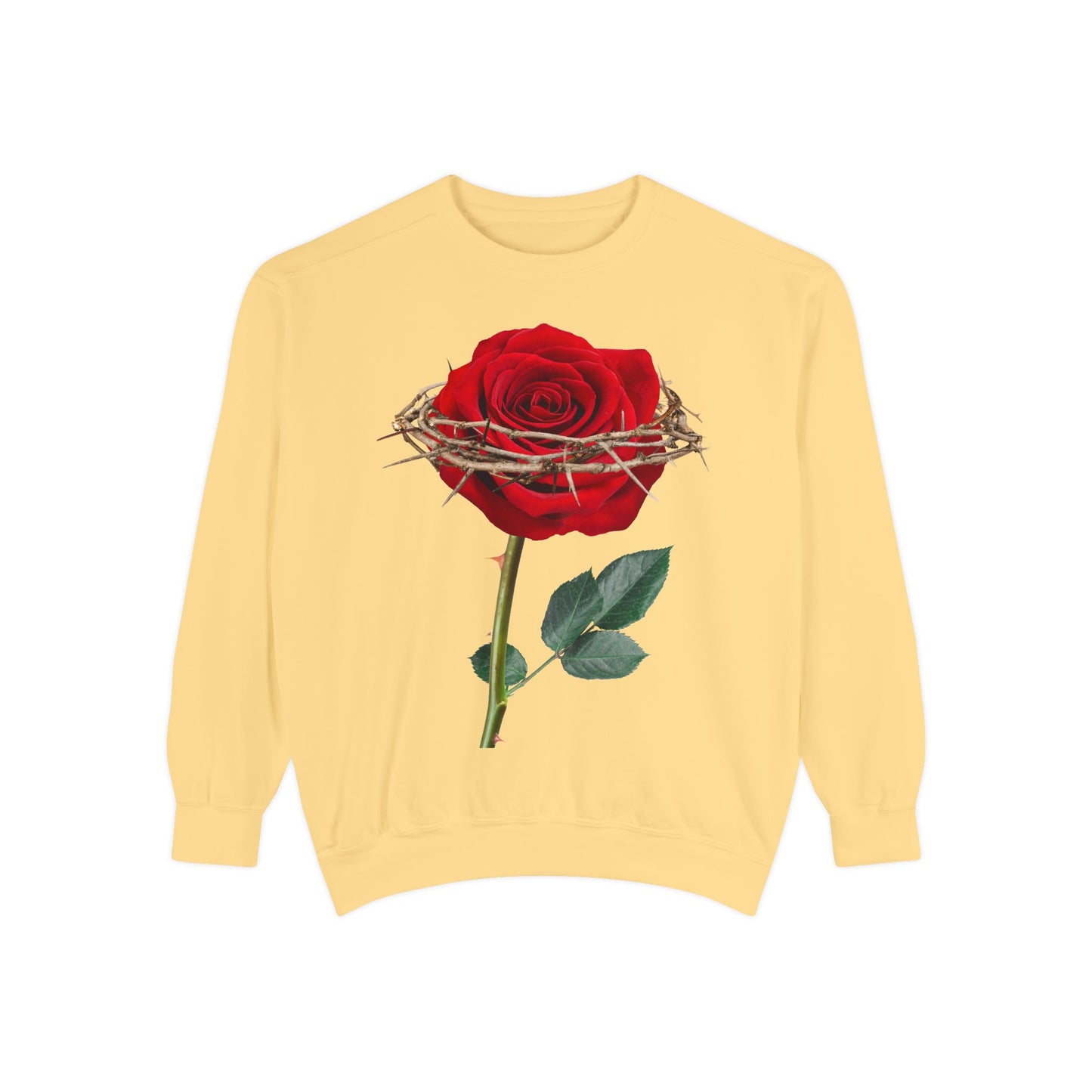ROSE AND CROWN Sweatshirt, Vintage Floral Apparel