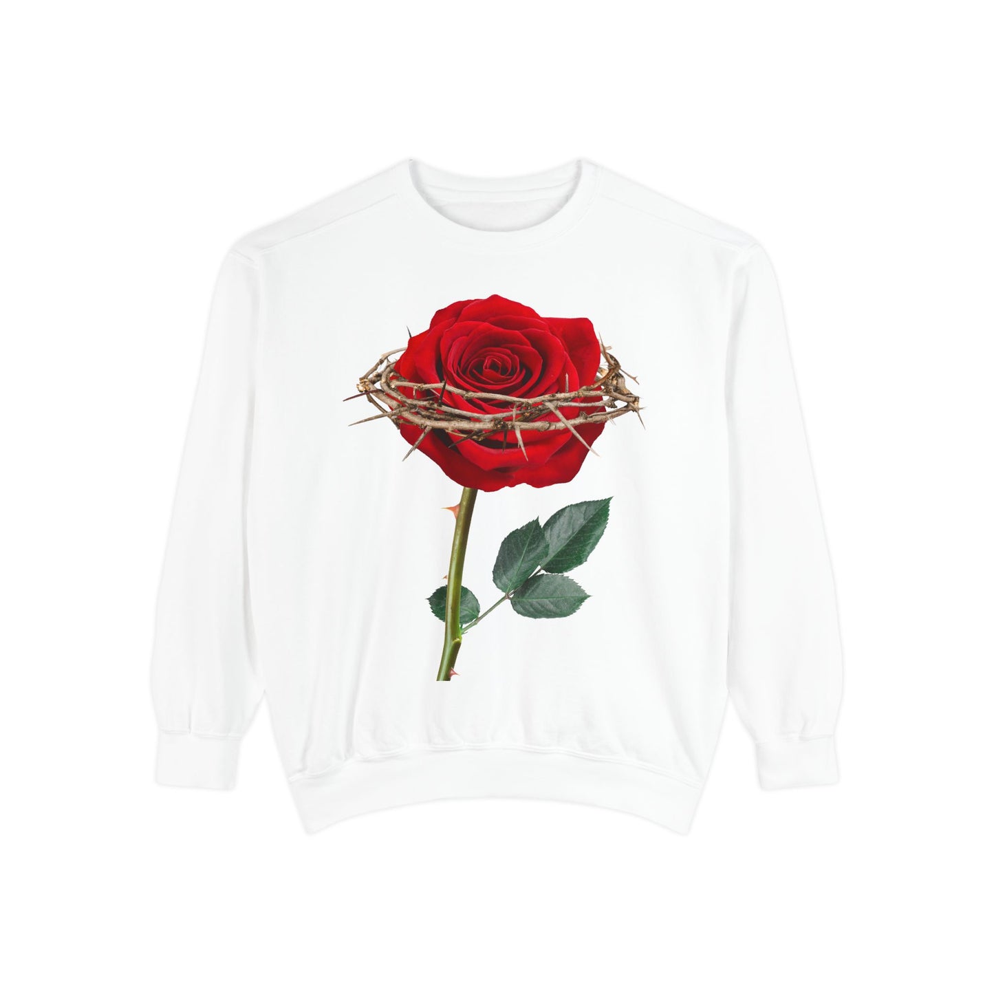 ROSE AND CROWN Sweatshirt, Vintage Floral Apparel
