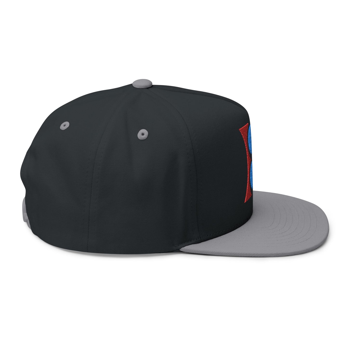 H-cap LOGO Embroidered Flat Bill Cap, Streetwear Accessory