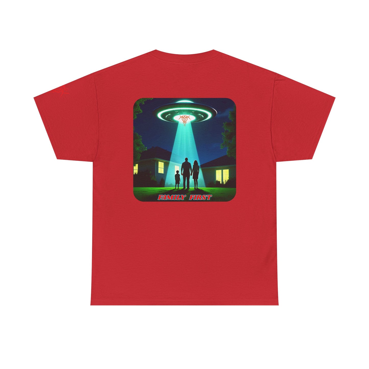 FAMILY FIRST, Retro UFO Graphic Tee - Cool T-Shirt for Sci-Fi Lovers,