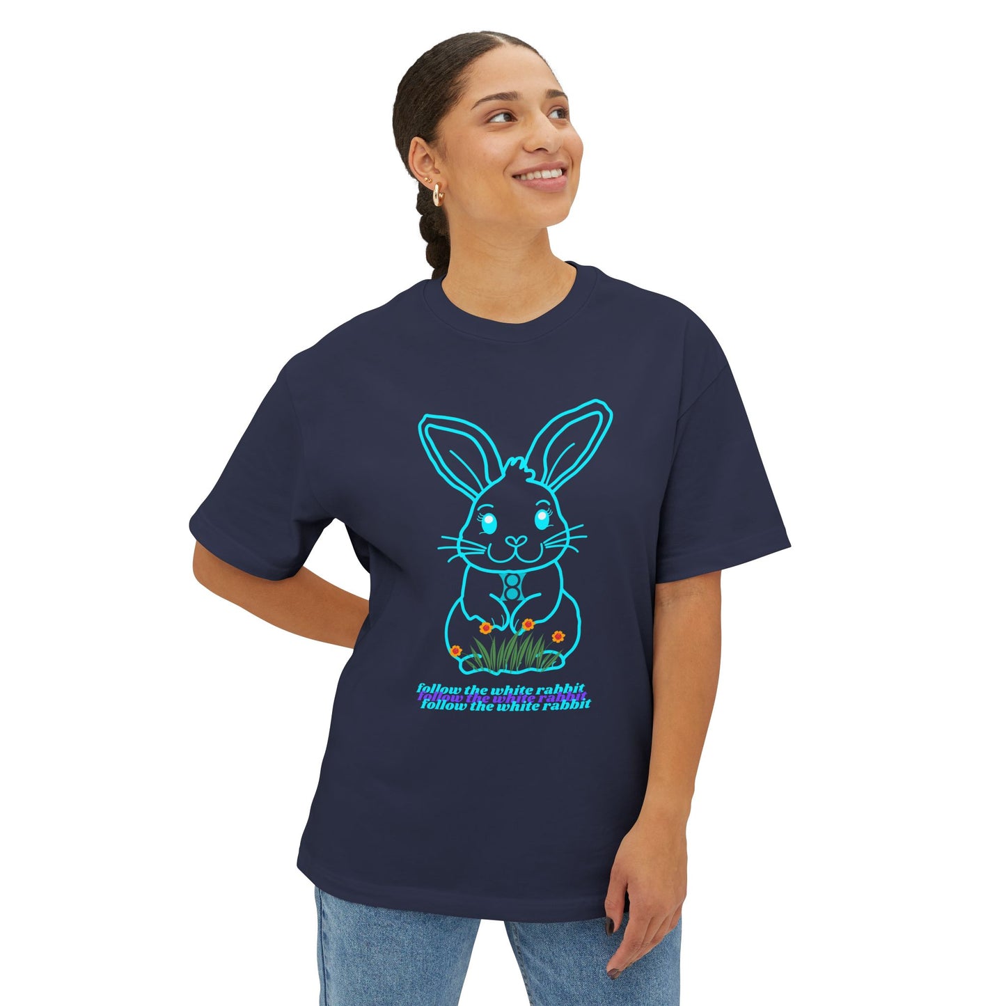 ADRENO BUNNY, Graphic Tee, Unisex Oversized Tee