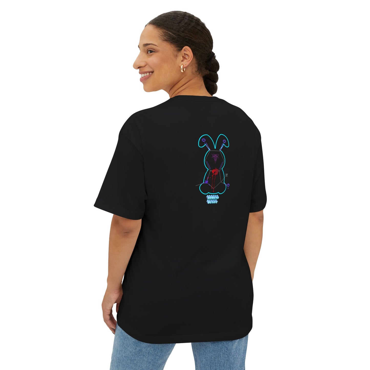ADRENO BUNNY, Graphic Tee, Unisex Oversized Tee