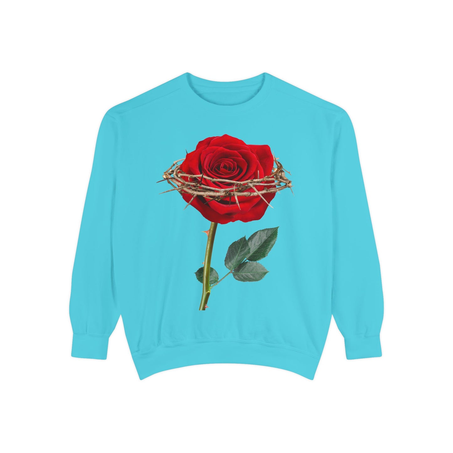 ROSE AND CROWN Sweatshirt, Vintage Floral Apparel
