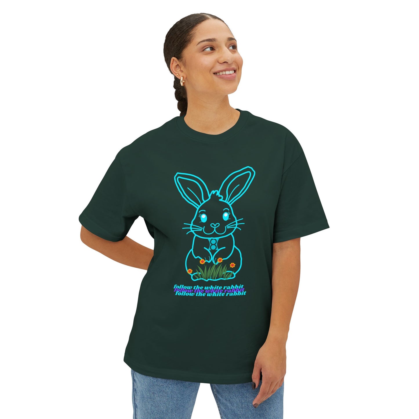 ADRENO BUNNY, Graphic Tee, Unisex Oversized Tee