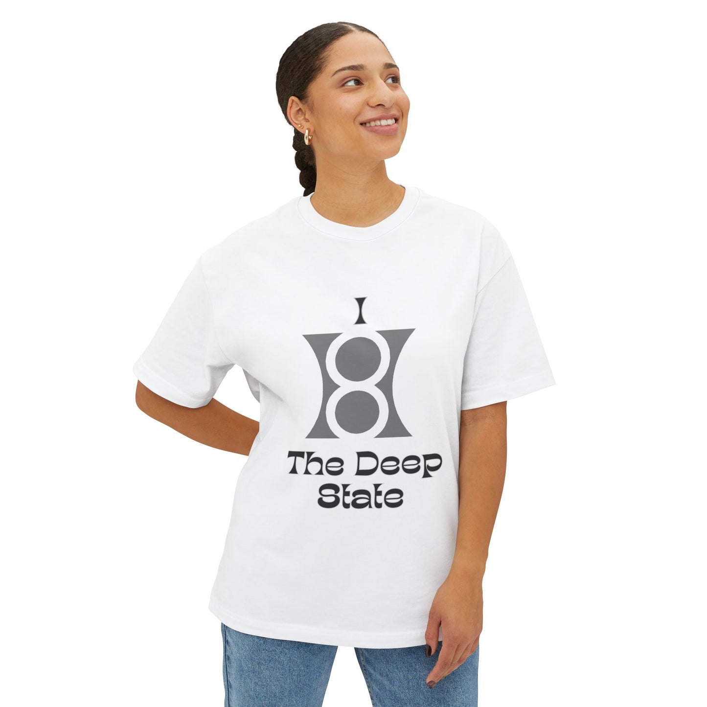 DEEP STATE, Unisex Oversized Boxy Tee