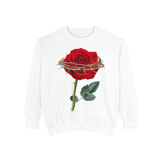 ROSE AND CROWN Sweatshirt, Vintage Floral Apparel
